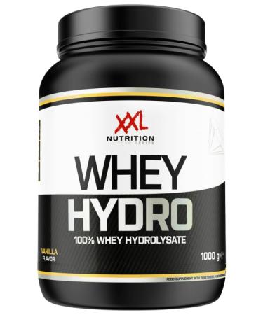 XXL Nutrition - Whey Hydro - Hydrolyzed whey isolate protein powder fast recording 87.5% protein content high proportion of EAAS & BCAA - 1000 grams - vanilla 1 kg (1 Pack)
