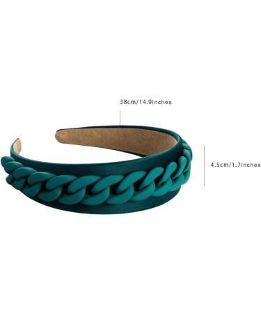 scicent Green Hairband Party Chain Embellished Hair Bands for Girls Wide Macaroon Headband Fashion Head Bands Non-Slip Headhoops for Prom Bridal Hair Accessories - 27509 - Buy Online on GoSupps.com
