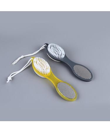 4 in 1 Foot File Callus Remover Multi-Functional Foot Scrubber Brush Feet Pedicure Tools Foot File Rasp with Pumice Stone for Home Foot Care (Yellow) - Buy Online on GoSupps.com