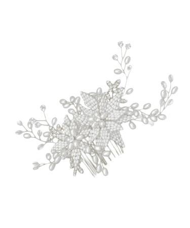 FRCOLOR Bridal Hair Comb hair DIY clips for hair rhinestone headpiece bridal headpiece wedding hair clip floral headpiece rhinestone hair clip hair pin crystal bride hair Floral Hair Clips