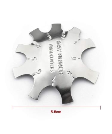 Oval French Smile Line Nail Art Trimmer Cutter Tool | 9 Sizes | HJ-NAT185-FS03 Silver - Buy Online on GoSupps.com