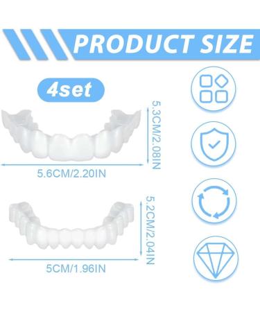 NHPY 4 pairs of dental facets top and bottom perfect smile false smile facet artificial tooth prosthesis perfect smile cosmetic dental prosthesis no gaps B - Buy Online on GoSupps.com