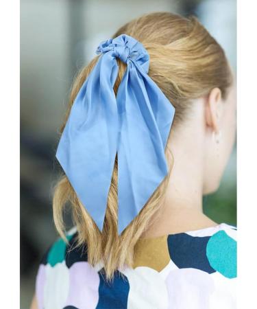 Cinaci 12 Pieces Solid Silky Satin Chiffon Hair Ties with Long Ribbon Bow Tail Hair Scrunchies Ponytail Holders Rubber Bands Accessories for Women Girls Teens - Buy Online on GoSupps.com