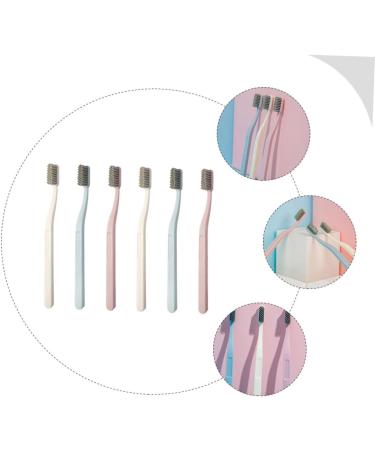 Iwowhero 6-Piece Stiff Brush Set for Adults - Manual Tooth Stain Remover & Hard-Toothbrush Cleaner - Buy Online on GoSupps.com