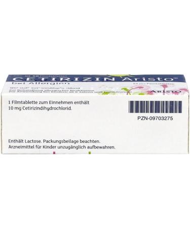CETIRIZIN Aristo 10 mg Film-Coated Tablets - 50 pcs | Allergy Relief | Fast Shipping Worldwide - Buy Online on GoSupps.com