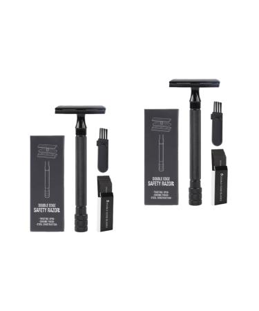 Fomiyes 2 sets manueller razor butterfly shaver razor bartschneider bears razor trimmer safety razor old razor stainless steel blade shaving double -edged nasal hair scissors