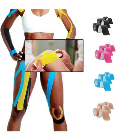 Kinesiology Tape Knee and Muscle Suppor Kinesiology Tape Precut (3 Rolls 60 Strips) Waterproof Sports Tape for Athletes(Flesh Color) - Buy Online on GoSupps.com