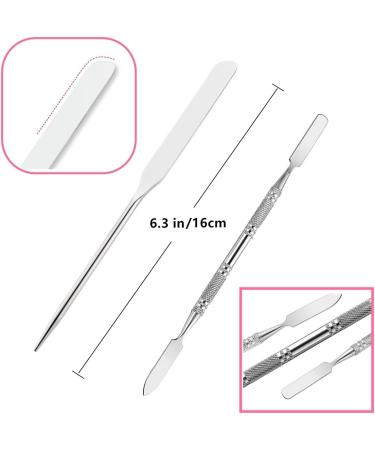 2Pcs Makeup Spatula metal Beauty Stainless Steel Cosmetics Metal Spatula Mixing Tool - Buy Online on GoSupps.com