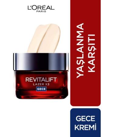 L'Or al Paris Revitalift Laser X3 Care night cream Anti-aging Acid Hyaluronic Night Mask Cream - Buy Online on GoSupps.com