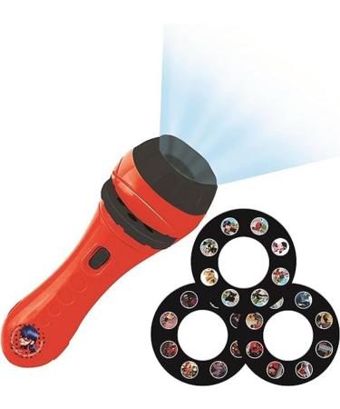 LEXIBOOK Miraculous Torch Light & Projector with 3 Discs - 24 Images | Tales of Ladybug & Cat Noir | Create Your Own Stories - Buy Online on GoSupps.com