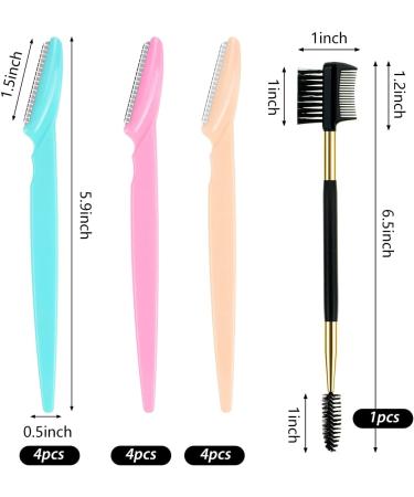 12 PCS Eyebrow Razors Facial Hair Remover Face Shaver Trimmer Shaper Face Razor Dermaplaning Blades for Face with 1 PC Eyelash Brush and Storage Box Exfoliating Dermaplaning Tool for Women and Men 12pcs - Buy Online on GoSupps.com