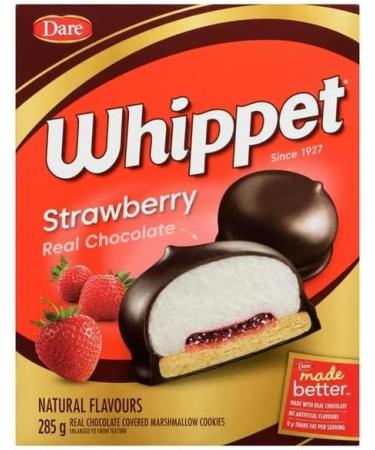 Dare Whippet Strawberry Chocolate Covered Marshmallow Cookies with Real Chocolate (2) Package Bundle (285g per box) with BIG MAPLE Trivia Cards. Tasty Snack for School Office Home Movies - Buy Online on GoSupps.com