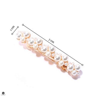 2 Count Pearl Hair Clips for Women and Girls - Fashion Snap Barrettes for Party, Wedding, Daily Wear - Buy Online on GoSupps.com
