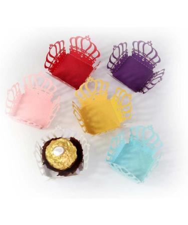  Uteruik Uteruik 50pcs Crown Truffle Cupcake Cases for Chocolate Sweets Sugar Mini Snacks 50pcs (#B) - Buy Online on GoSupps.com