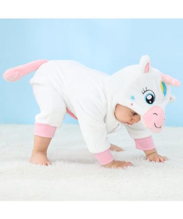 COOKY.D Baby Hooded Rompers | Winter Flannel Jumpsuit | 24-30 Months | White - Buy Online on GoSupps.com