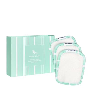 Dock & Bay Reusable Makeup Pads - Face & Skin Cleaner - Ultra Soft Washable - 3 Pack with Included Wash Bag - (12x10cm) - Eucalyptus Green Eucalyptus Green 3 Count (Pack of 1)