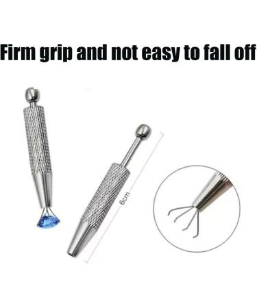Rhinestones Collecting Tool 4 prong stone lifting tool non-slip precision component holder hand tweezers jewelry accessories B - Buy Online on GoSupps.com