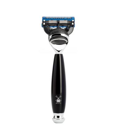 M HLE Vivo 5-blade razor compatible with Gillette blades - handle made of black precious resin and metal accents - Buy Online on GoSupps.com