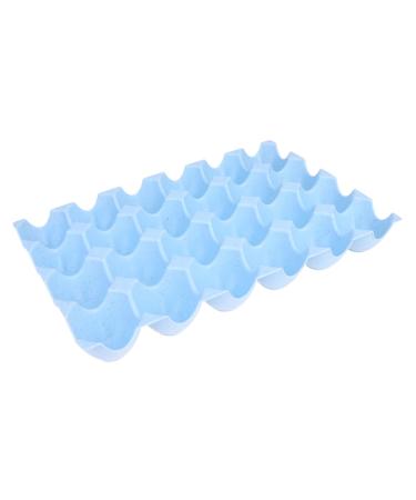 Healeved Box Egg Holder Plate Deviled Egg Holder Dispenser Container Refrigerator Egg Holder Egg Tray Wheat Blue 29*19CM