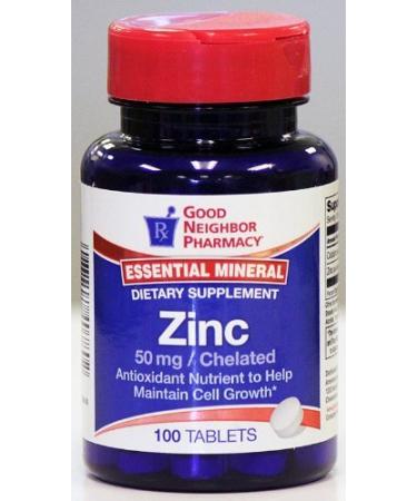GNP Essential Mineral Zinc 50mg 100 Tablets Dietary Supplement
