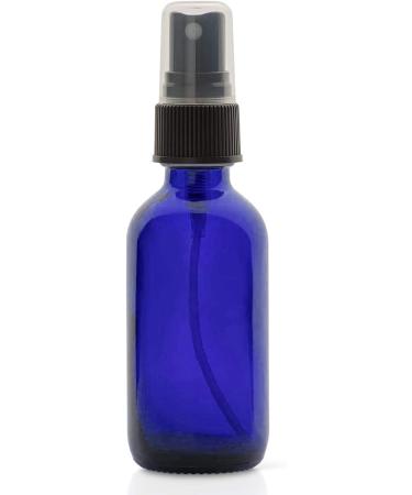 2oz Glass Spray Bottles for Essential Oils - Set of 12 Blue Bottles with Black Mist Tops - Buy Online on GoSupps.com