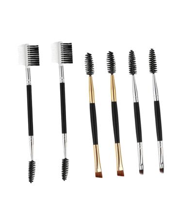 POPETPOP White Mascara 6pcs Set Double Ended Eyebrow Brush Makeup Brush Eyebrow Brush Shaper Eyelash Brush Eyelash Comb Eyebrow Shaper Multipurpose Artificial Fiber Brown Hair Brush