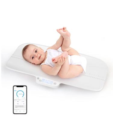 Costway baby scales Digtal multifunctional Bluetooth children's scale up to 30kg load capacity baby frame breastfeeding scale animal wagge with 4 measurement modes weight and height scale tara and holding function with Bluetooth