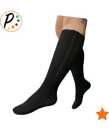 Presadee Closed Toe 15-20 mmHg Zipper Compression Socks - Black 2XL - Buy Online on GoSupps.com