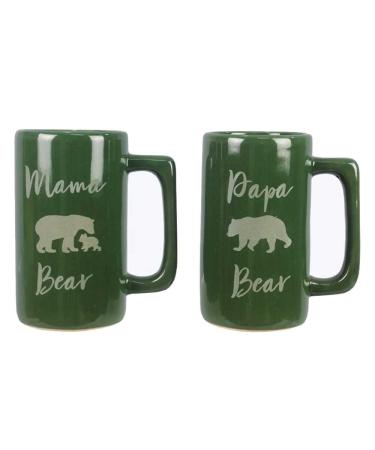 Young's Inc Mama Bear and Papa Bear Large Mug Set  24 Ounce