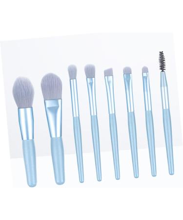 Baluue 8pcs Makeup Brush for Woman Mini Makeup Brushes Eyeshadow Makeup Brushes Facial Kit Wooden Blue 14x1x1cm Blue - Buy Online on GoSupps.com