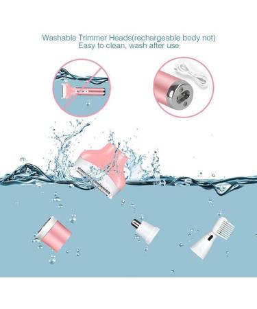 Ieron 4-in-1 Cordless Women's Razor - Rechargeable Painless Hair Removal & Bikini Trimmer for Face Legs Armpits Nose & Eyebrow - Buy Online on GoSupps.com