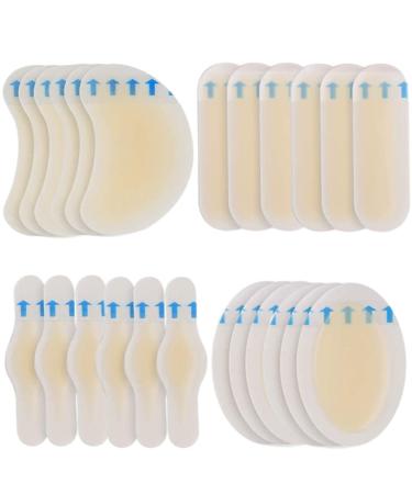 24 Pcs Blister Gel Guard Invisible Blister Plasters Bandages Waterproof Blister Protector Feet Blister Cushion Plaster for Fingers Toes Forefoot Heel Protector and Guard Skin (4 * 6P) 4*6P