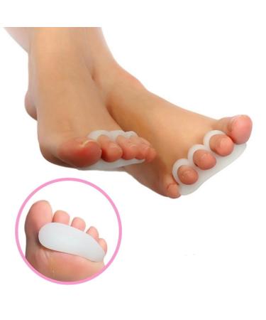 4x Silicone Gel Toe Separator & Hallux Valgus Toe Stretcher - Premium Forefoot Pads for Pain Relief | International Shipping Available - Buy Online on GoSupps.com