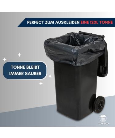 Toneco STRONG 240L Garbage Bags - Black - 100x125cm - 40 Count for Camping Household & Industrial Use - Bulk Options Available - Buy Online on GoSupps.com