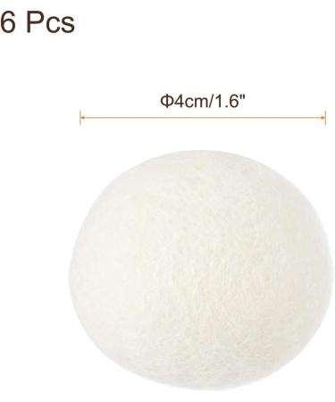 sourcing map 6 Pcs Wool Dryer Balls 1.6 Inches Wool Laundry Dryer Balls for Reducing Clothing Static and Wrinkles White 1.6" White - Buy Online on GoSupps.com