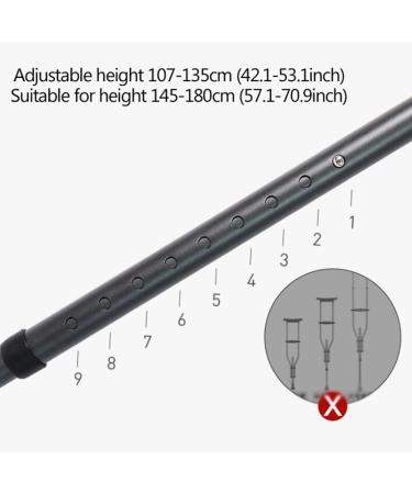 Adjustable Folding Crutch for Adult Ergonomic Fashion Design and Comfortable Handle Portable Crutch for and Storage for Height 145-180cm (Size : 1 Count) Anniversary Lucky Star 1 Pair - Buy Online on GoSupps.com