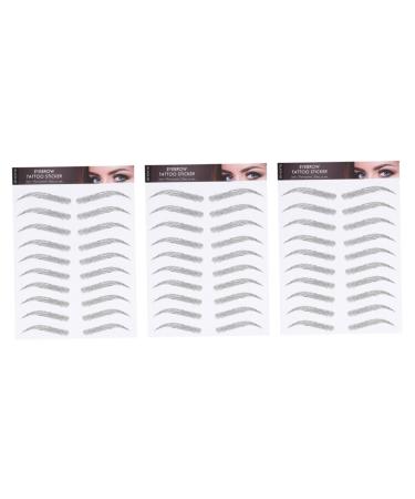 IWOWHERO Iaff Sticker 3 Sheets Waterproof Eyebrow Stickers Tool Stickers 6d Hair Eyebrows Eyebrow Transfer Stickers Man