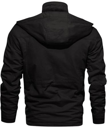 Hanxiulin Men's Oversized Plush Jacket - Warm Lined Fleece Winter Parka | Breathable Black Bladder Fleece Coat - XL - Buy Online on GoSupps.com