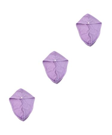 FRCOLOR 3pcs Towel Thicken Bathing Turban Dry Hair Hat Quick Drying Bath Cap Shower Caps Quick Dry Cap Hair Drying Cap Hair Dry Wraps