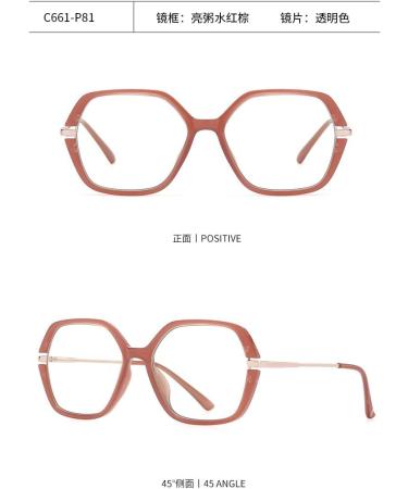 Buy SERONI Blue Light Blocking Glasses - TR90 Polygon Frame for Men & Women - Anti UV Computer Reading Glasses - Red-Brown 54mm - Buy Online on GoSupps.com