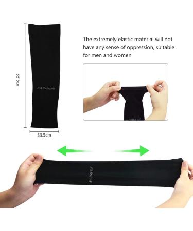 Codirato 2 Pairs Unisex Sports Arm Sleeves Breathable Anti-UV Protective Gloves for Cycling Fishing Basketball Hiking & Running Black - Buy Online on GoSupps.com