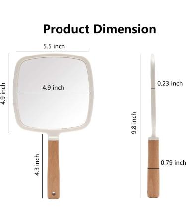 YEAKE Small Cute Hand Held Mirror for Makeup & Shaving - Portable Travel Vanity Mirror for Men & Women - Single-Sided Square Design - Buy Online on GoSupps.com