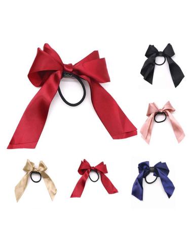 Yheakne Silk Hair Tie with Loop - Navy Blue Satin Ponytail Holder & Hair Accessories for Women & Girls - Buy Online on GoSupps.com