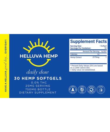 Helluva Hemp Oil Soft Gels 825mg - 100% USA Made - 30 Count | Premium Quality Hemp Supplement - Buy Online on GoSupps.com