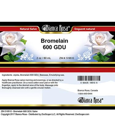 Bromelain 600 GDU Salve - Soothing Pain Relief Cream (2 oz) | Fast International Shipping - Buy Online on GoSupps.com