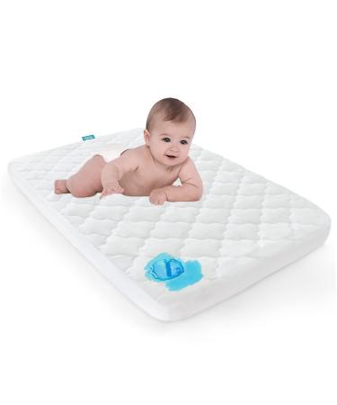 Waterproof Pack n Play Mattress Pad Cover, Pack and Play Sheet Quilted- 39" x 27" Fitted Pad for Graco Playard Mattress | Mini & Portable Playard Mattresses -Washable Ultra Soft Padding -White Pack N Play Pad 1 Pack