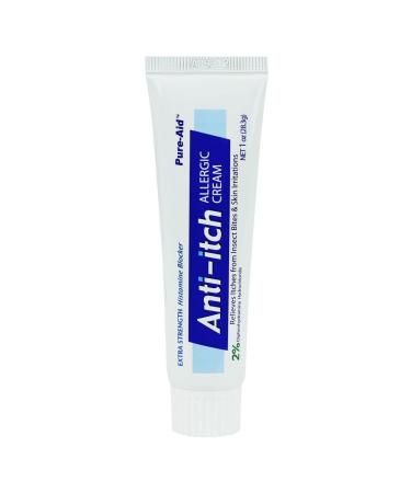 Pure-Aid Anti-Itch Allergic Cream - 1oz (2 Pack) | Soothes Skin Irritation & Allergies - Buy Online on GoSupps.com