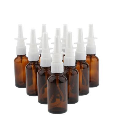 DYNWAVE 10 Empty Reusable Glass Nasal Spray Cans Containers 30ml Reusable Brown 3.2 x 12.4 cm