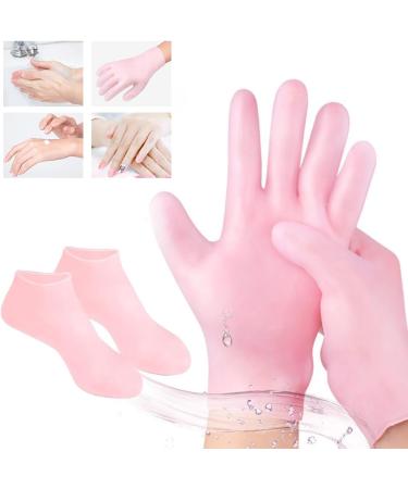 Lovehomily Anti Slip Foot & Hand Spa Mask Pedicure Socks & Moisturizing Gloves Silicone Hands Protective Gloves Prevents Dryness for Feet/Hand Care (Pink) - Buy Online on GoSupps.com
