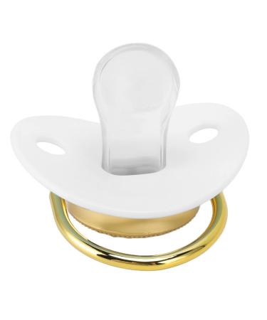 Baby Pacifier Interesting Rhinestone Design Silicone Baby Pacifier M for 6 to 18 Months Baby (White)